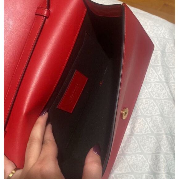 Versace Handbag Red NWT Crossbody Leather/Medium Logo - Picture 4 of 7
